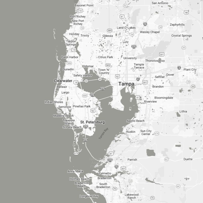 Service area map Tampa, Florida